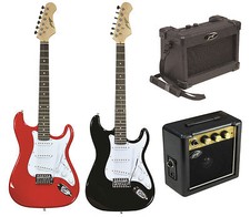 Johnny Brook Electric ST Style Guitar - Mini Amp Amplifiers Shoulder & Belt Clip