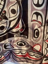 Vintage SKEMO CANADA Square Scarf Eleanor  Paine tribal SUNFACE DESIGN
