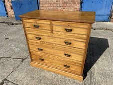 Oak Chest Of Drawers Antique Maple & Co Large 5-Drawer Dresser Storage Unit