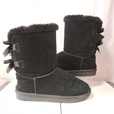 Black Double Bow Back Platform Ugg Bailey Bow Boots EU 41
