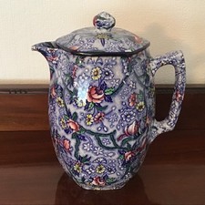 MALING POTTERY BLUE CHINTZ COFFEE POT MADE EXCLUSIVELY FOR RINGTONS TEA MERCHANT