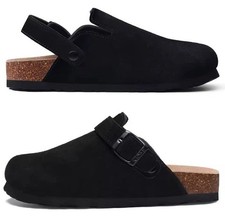 Litfun New Fashion Women's Clogs with Adjustable Strap Cork Footbed Leather