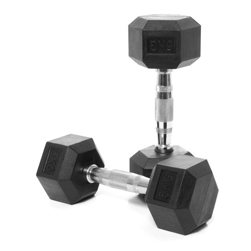Rubber hex dumbbell - rubber, pair