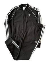 ADIDAS Tracksuit Mens Small Black Originals Firebird Superstar Trefoil SST