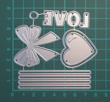 Love Heart Balloon & Bow Metal