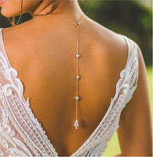 Necklace Backdrop Necklace Crystal Back Necklace Crystal Body Chain