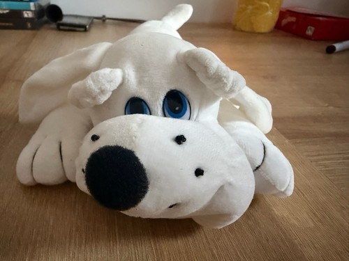 Vintage softies white dog - white,