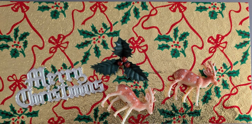 Yule log cake card board - board, gold