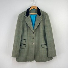 Shires Tweed Riding Jacket Womens 42 Green Wool Huntingdon Hacking Hunting Show