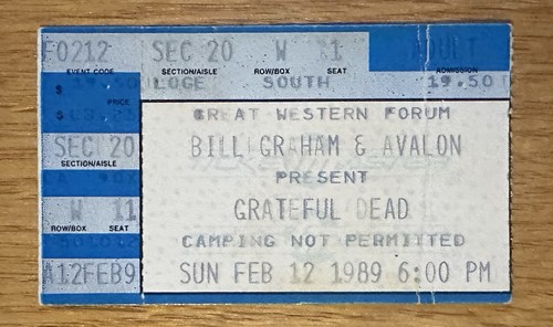 Grateful dead concert ticket - grateful,