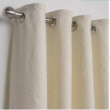 Habitat Boucle Cream Blackout Eyelet Curtains Pair 168x229cm see desc