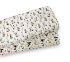 Farm Babies Cotton Fabric Spring Rabbit Goose Duckling for Dressmaking