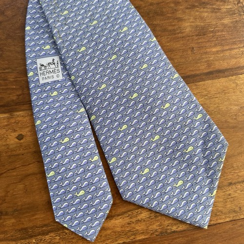 Hermès 100 silk tie - silk, whale