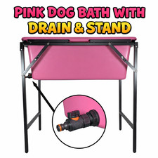 90L Pink Dog Bath with Stand &
