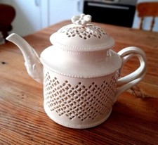 Vintage Royal Creamware Originals Pierced Ware Twisted Handle Teapot VGC