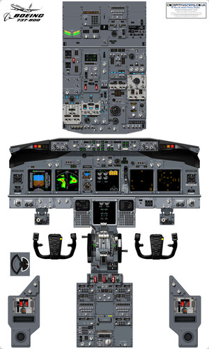 Boeing 737 800 cockpit - cockpit, poster