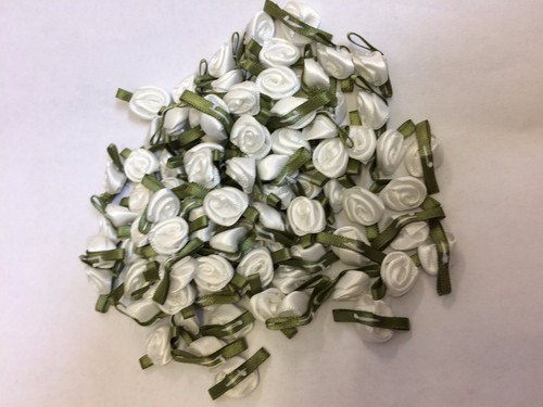 Satin small ribbon roses buds - satin,