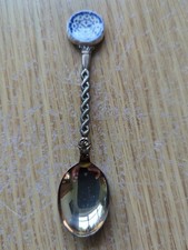 Silver Plate And Ceramic Clock Design Teaspoon