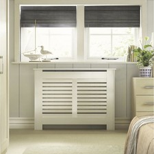 Colours Radiator Cover Wall Cabinet Small White Horizontal MDF Wood Furniture