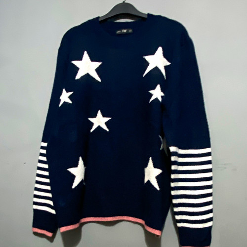 Womens navy star - navy, crew