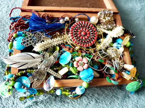 Vintage wooden box mixed - wooden,