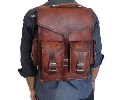 Vintage backpack leather - leather, bag