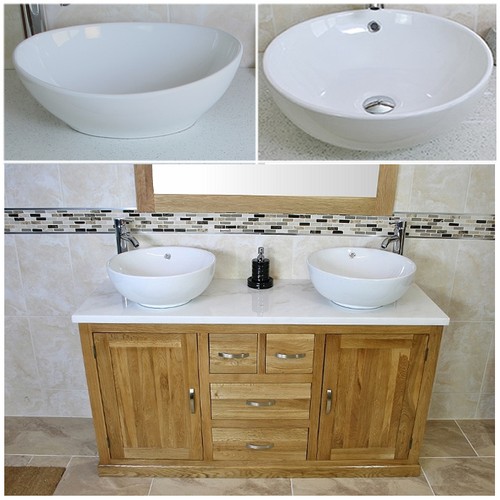 Solid oak bathroom - bathroom, double