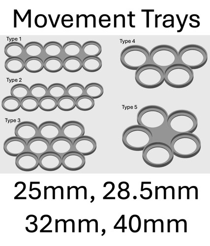 Movement trays 25mm - trays,