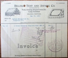 Billings, MT 1923 Letterhead