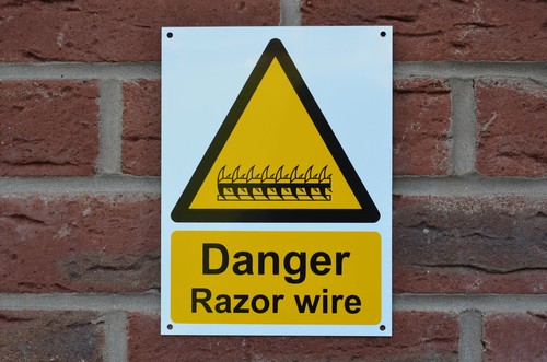 Danger razor wire - danger,