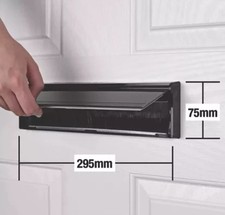 Sleeved LetterBox Internal & External Black Plate Cover Set PVC or Wooden Doors