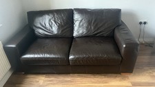 Next Genuine Leather Sofa Dark
