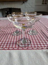 Vintage Set Original Babycham Glasses X5 Gold Rim Faun glasses