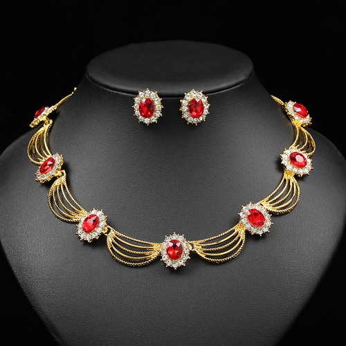 Crystal necklace earrings set - earrings,