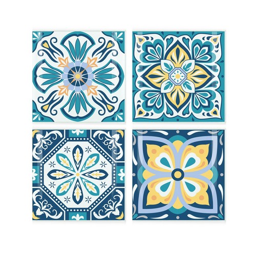 Greek tile coasters set - greek,