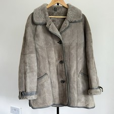 Vintage Sheepskin Coat Grey