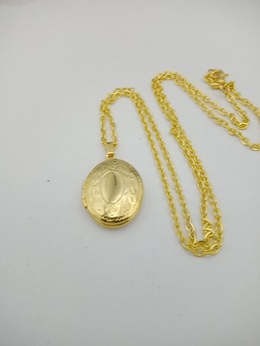 Oval locket necklace - necklace, in