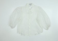 ZARA Women White Chiffon Puff