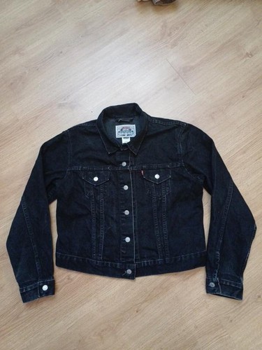 Men levi jacket black denim - jacket,