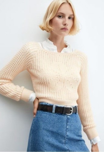 Nwt mango open work boat - mango, neck