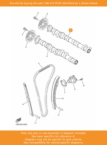 Yamaha camshaft assy - assy, 1