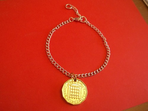 Three penny coin gold - gold, &
