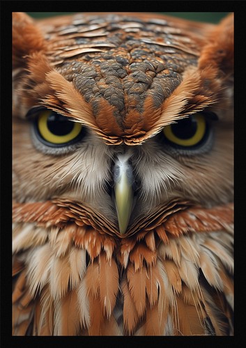 Serene owl framed wall - serene,