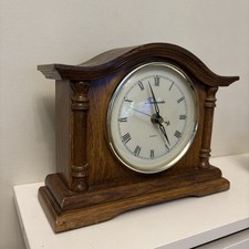Vintage Mantel Clock Timemaster Wood Wooden Classic Quartz Battery Working