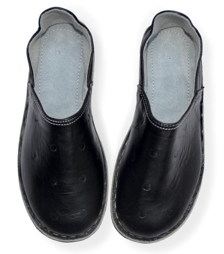 Moroccan leather babouche - leather,