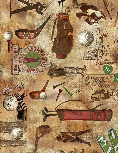Vintage golf fabric - fabric, by