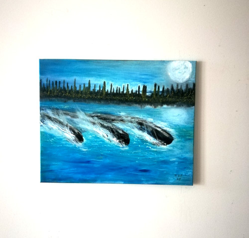 Whales the moonlight - in, bay"