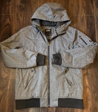 Vans BMX Off The Wall Padded Grey Hooded Jacket Size M 23’ Pit To pit