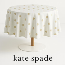 kate spade Tablecloth in beige polka dot  factory over stock 70 inch round