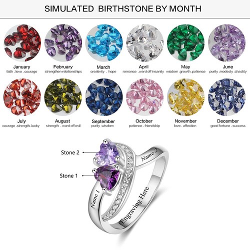 Personalized birthstone rings - personalized,